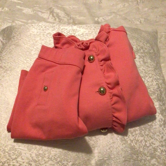 Janie & Jack Soft Ponte Pink Ruffle Jacket - Picture 7 of 7